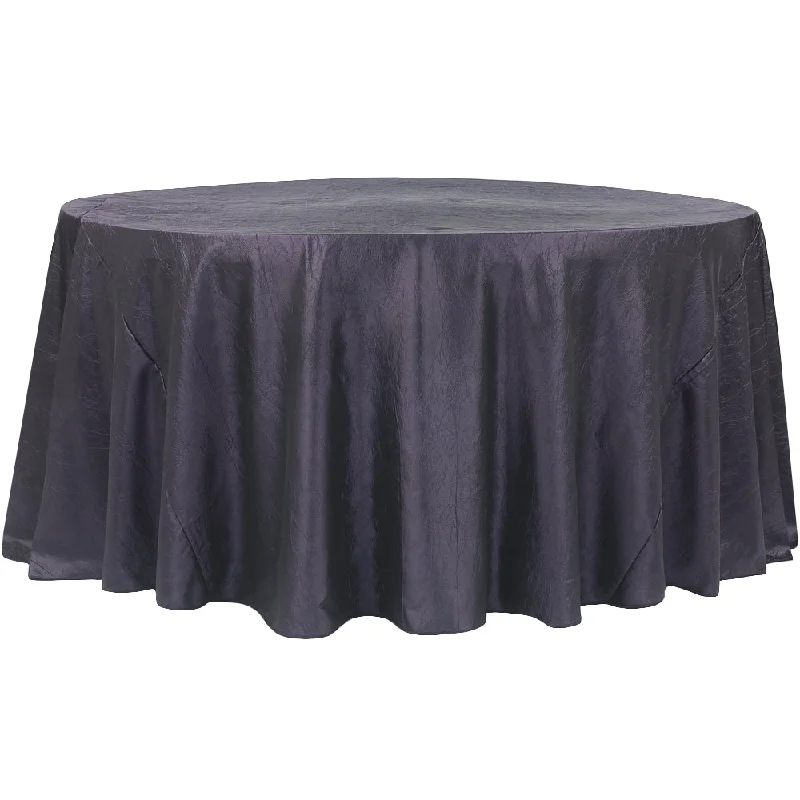 Crushed Taffeta 120" Round Tablecloth - Eggplant/Plum