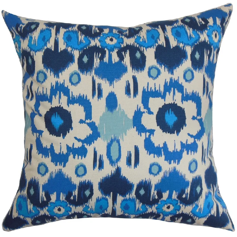 Querida Ikat Euro Sham Blue Natural