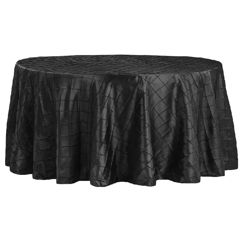 Pintuck 132" Round Tablecloth - Black