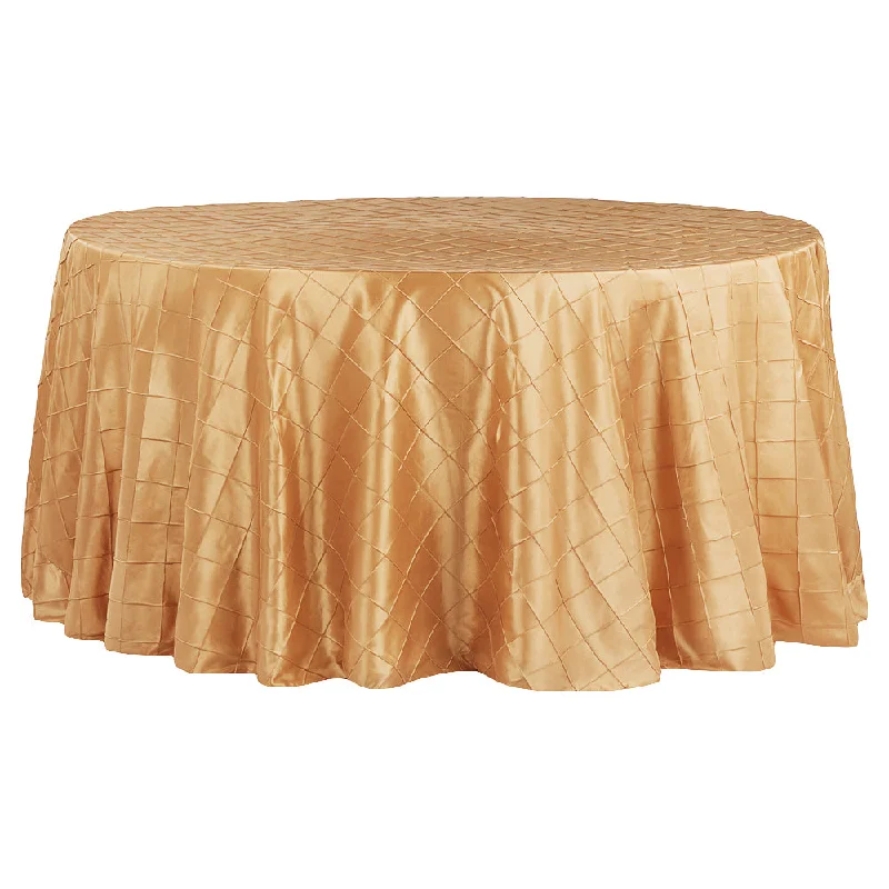 Pintuck 120" Round Tablecloth - Gold