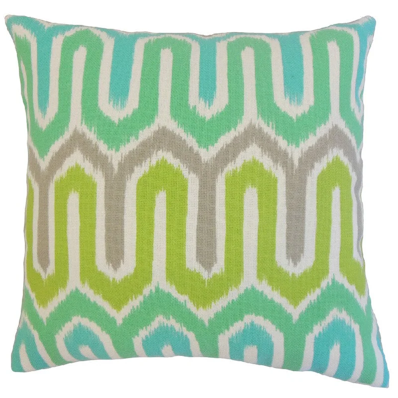 Cahya Geometric Euro Sham Aqua