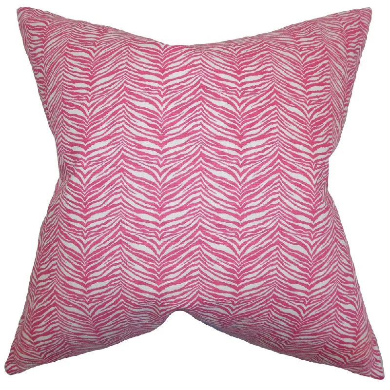 Cecania Zebra Print Euro Sham Pink White