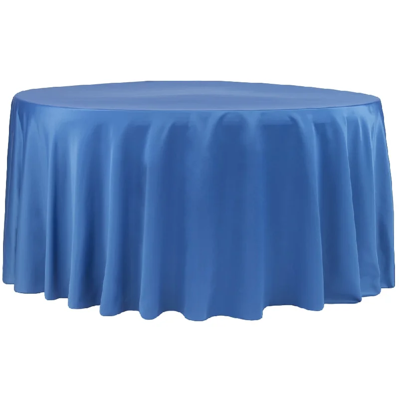 Lamour Satin 120" Round Tablecloth - Royal Blue