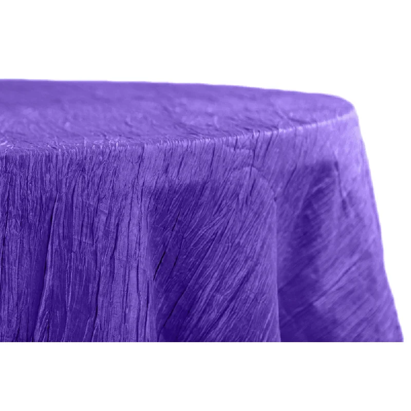 Accordion Crinkle Taffeta 120" Round Tablecloth - Purple