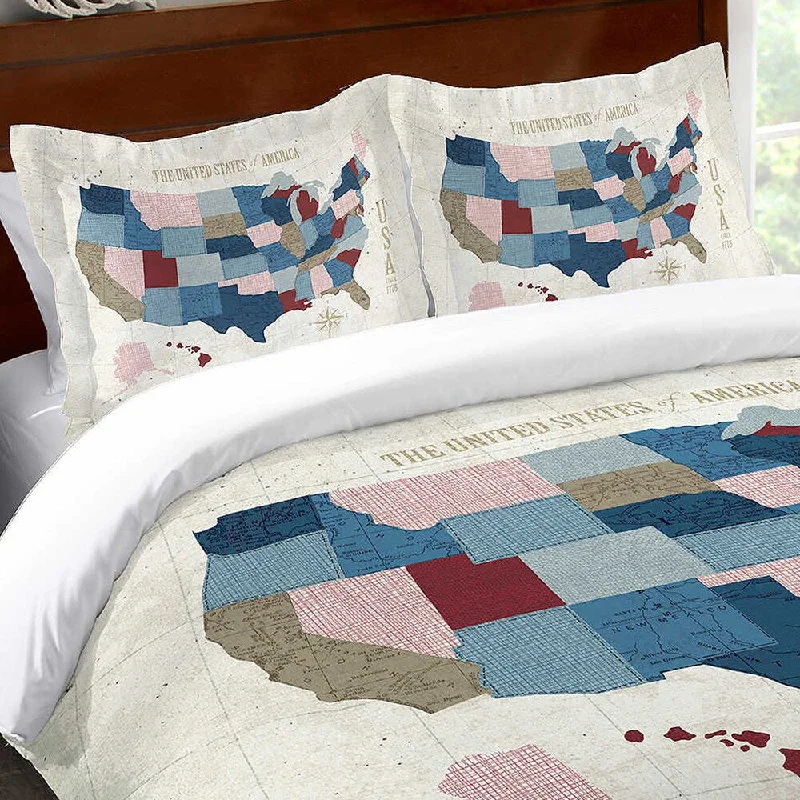 US Vintage Map Standard Sham