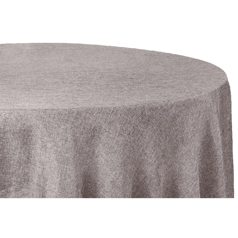 Faux Burlap Tablecloth 120" Round - Gray