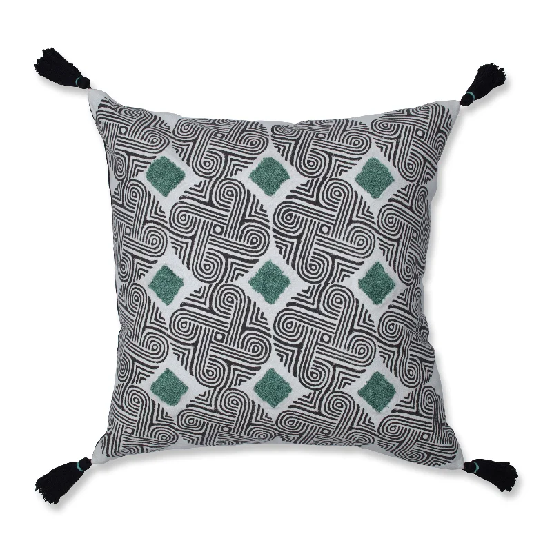 Hiawatha Green/Black/White 18-Inch Throw Pillow