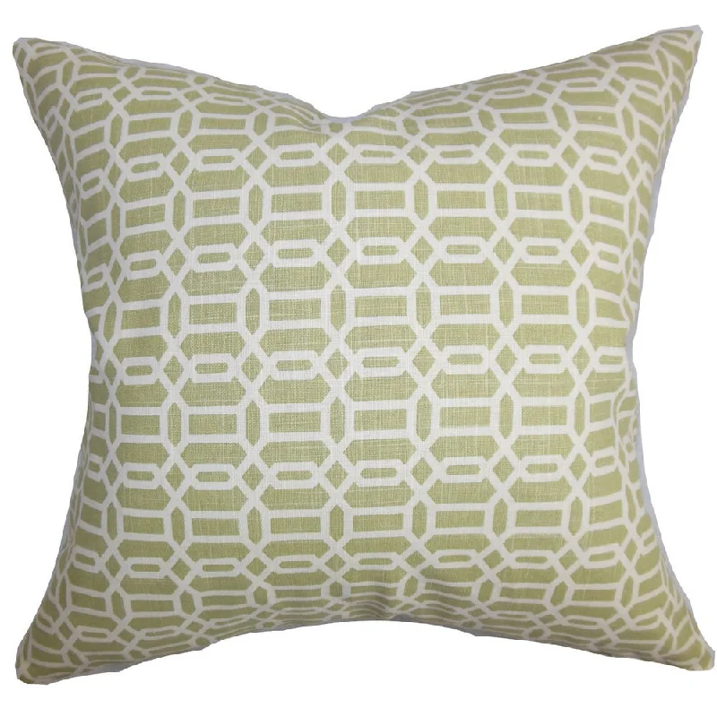 Rahim Geometric Euro Sham Green White