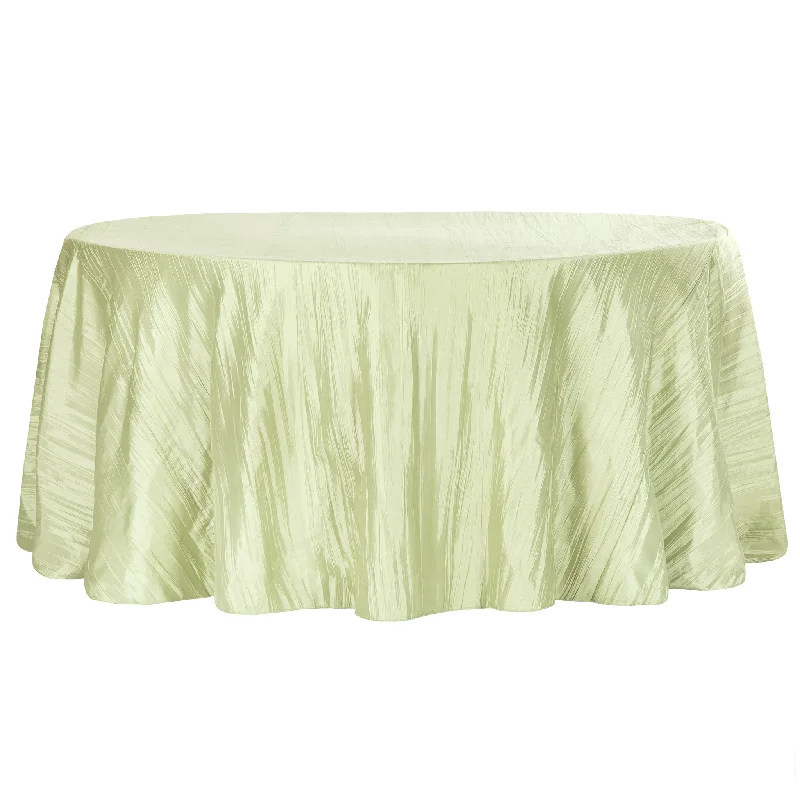 Accordion Crinkle Taffeta 132" Round Tablecloth - Sage Green