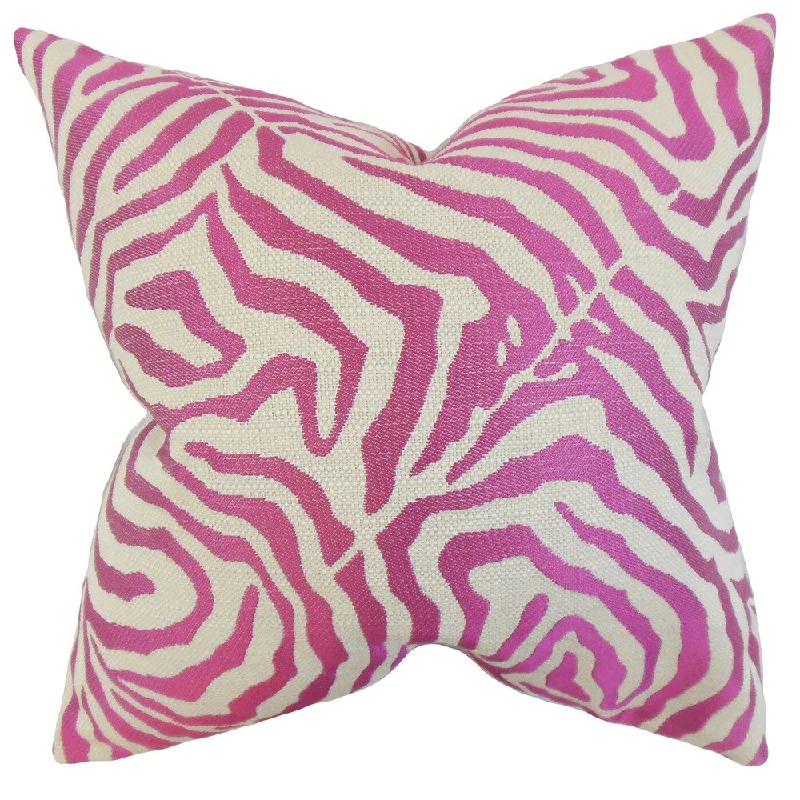 Oluchi Zebra Print Euro Sham Shocking Pink