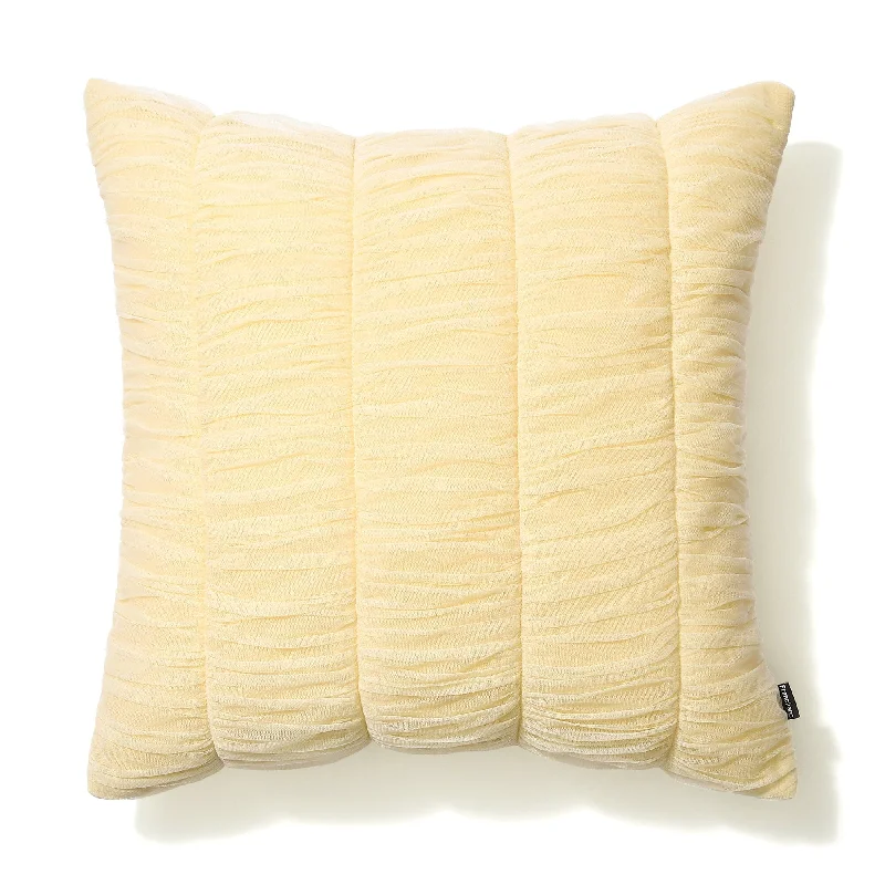 Solid Gather Cushion Cover 450 X 450 Yellow