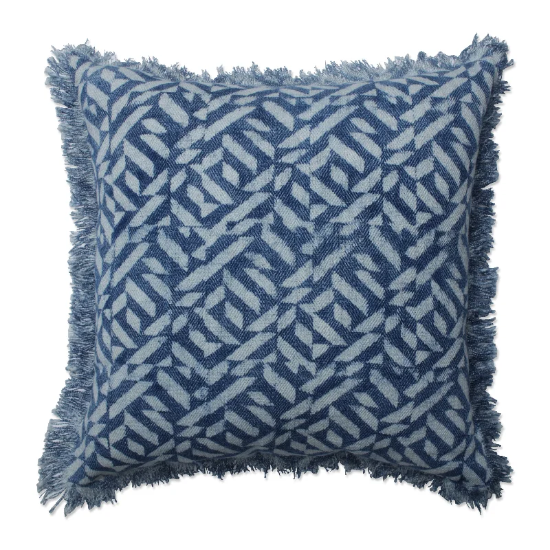 Dabu Prism Blue 19-inch Throw Pillow