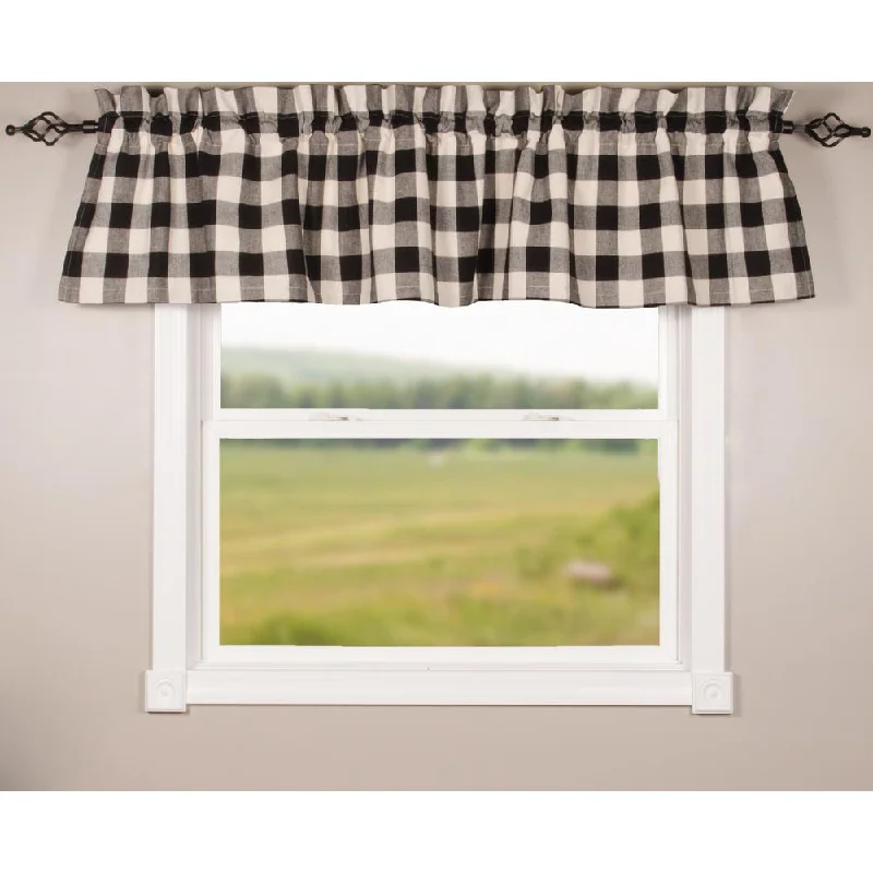 Black Buttermilk Buffalo Check Valance Lined VL510011