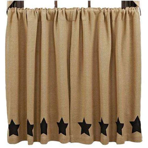 2/Set, Black Star Burlap Tiers, 36"