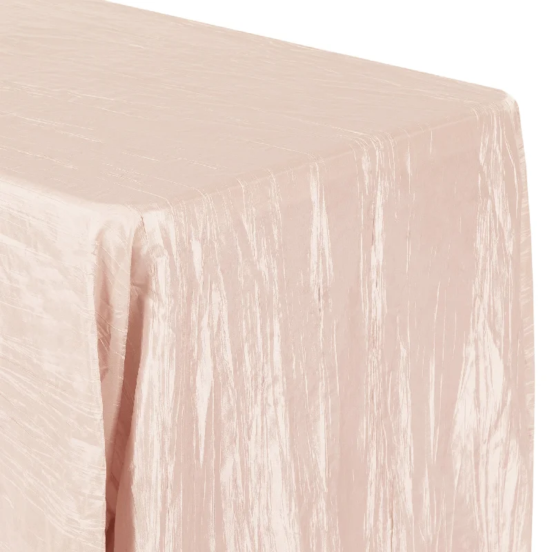 Accordion Crinkle Taffeta 90"x132" Rectangular Tablecloth - Blush/Rose Gold