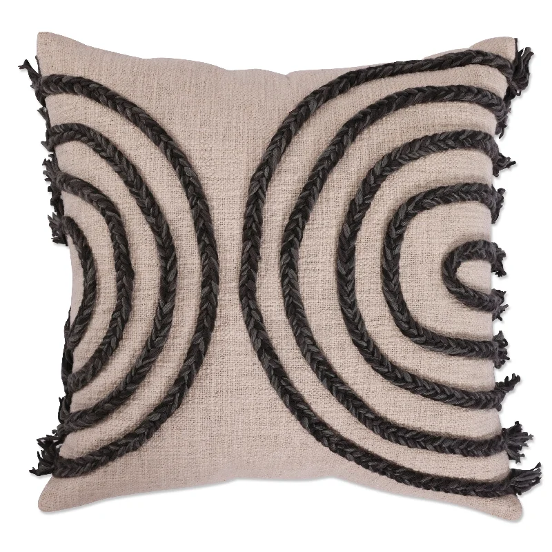 Indoor Abstract Cirlces Gray 18-inch Throw Pillow