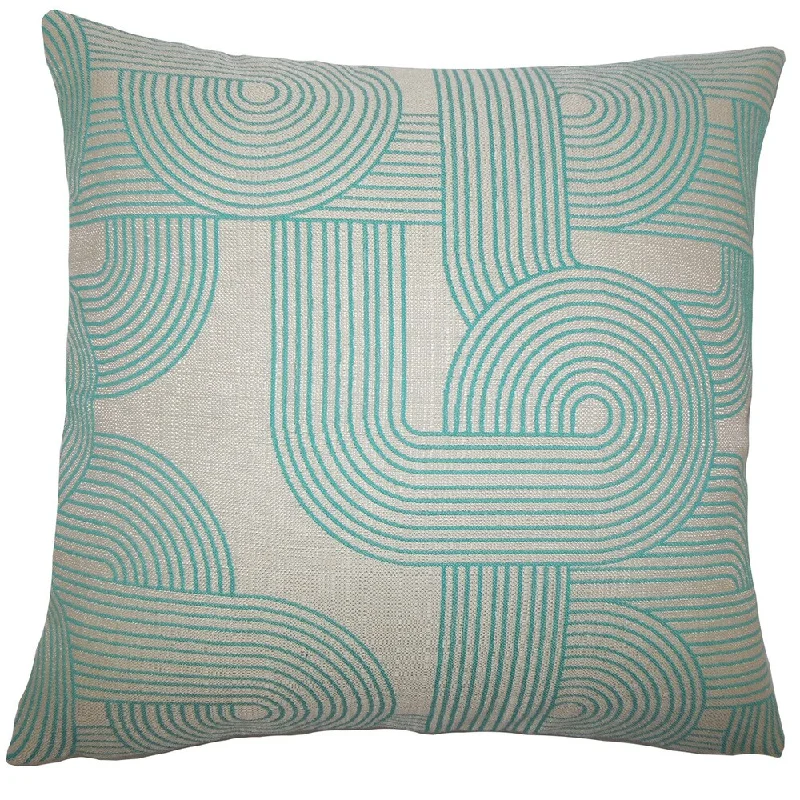 Salus Geometric Euro Sham Turquoise