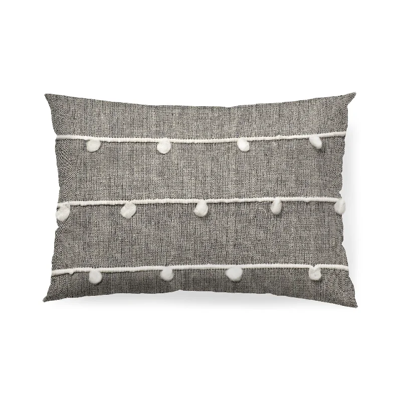 Dark Blue And Beige Lumbar Accent Pillow Cover