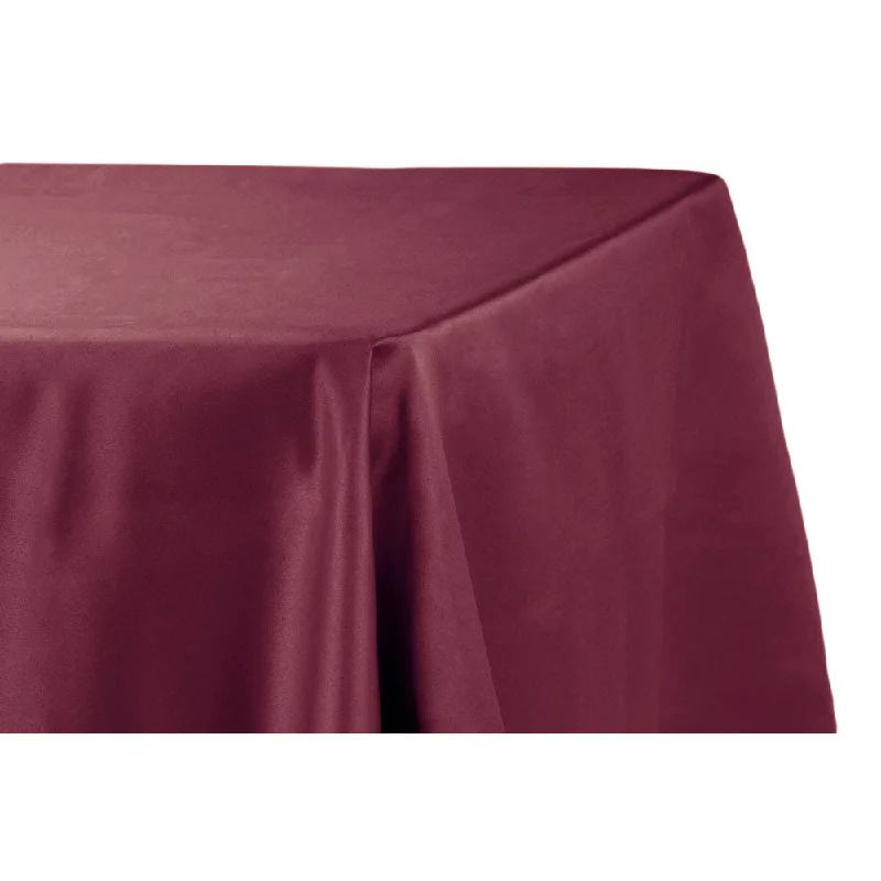 Lamour Satin 90"x132" Rectangular Oblong Tablecloth - Burgundy