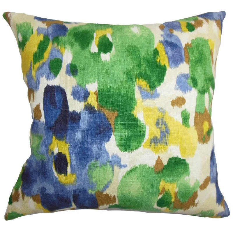 Delyne Floral Euro Sham Green Blue