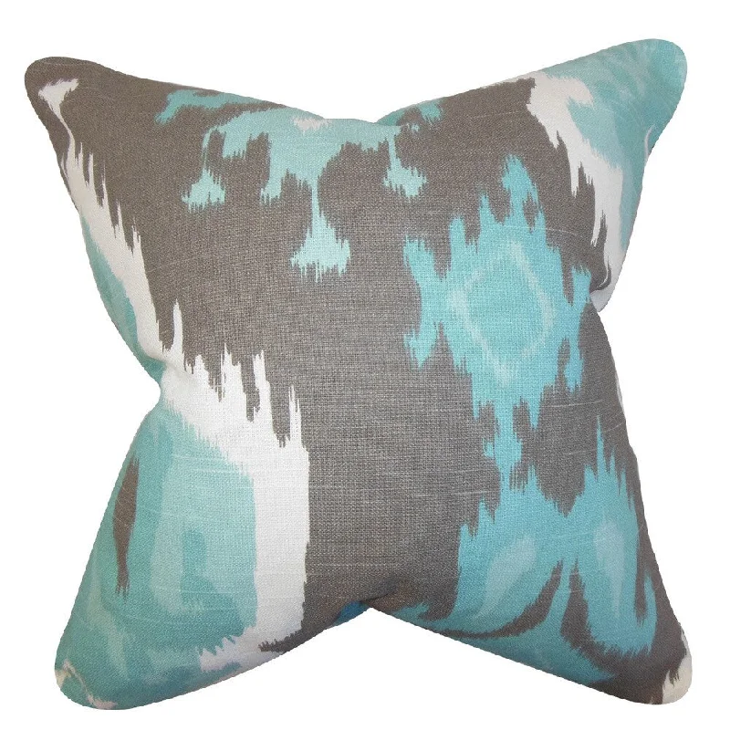 Djuna Ikat Euro Sham Blue Gray