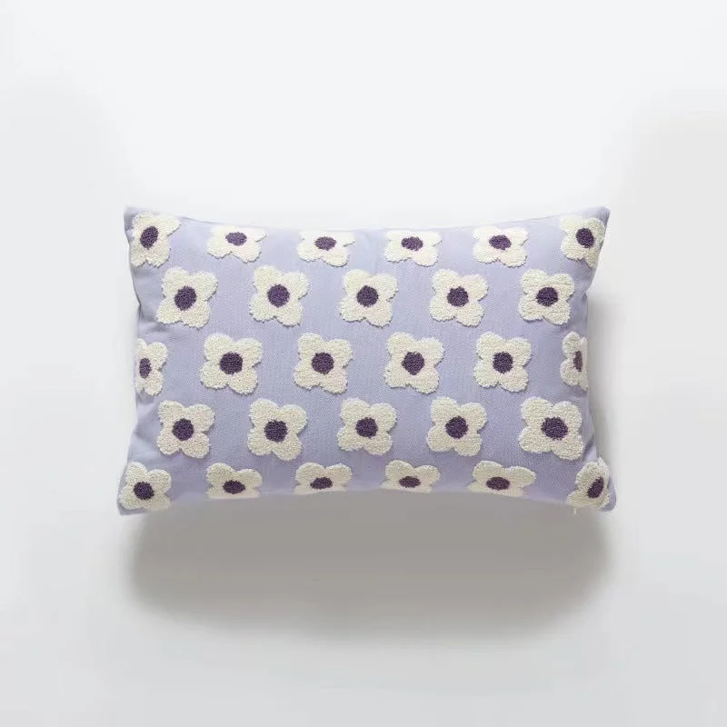 Velvet Daisy Rectangular & Square Pillow Cushion / Lavender