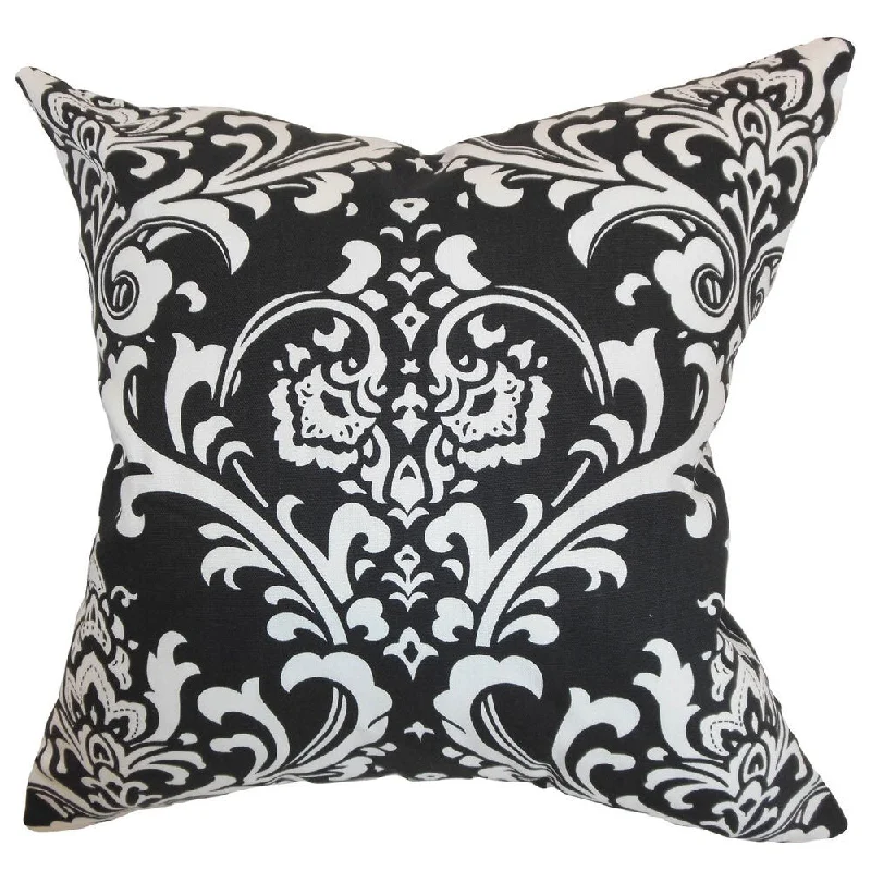 Malaga Damask Euro Sham Black