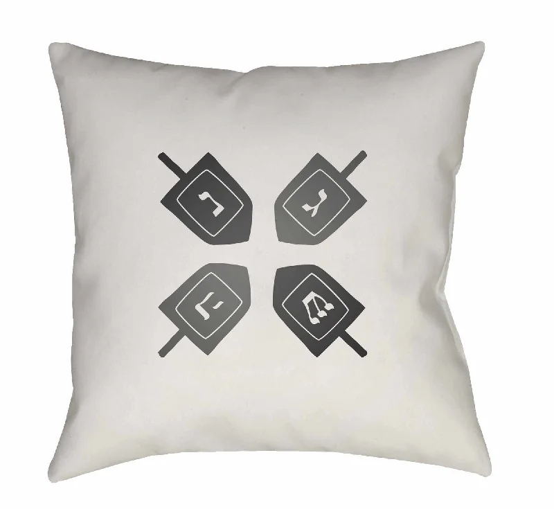 Gort Grey Dreidel Pattern Accent Pillow