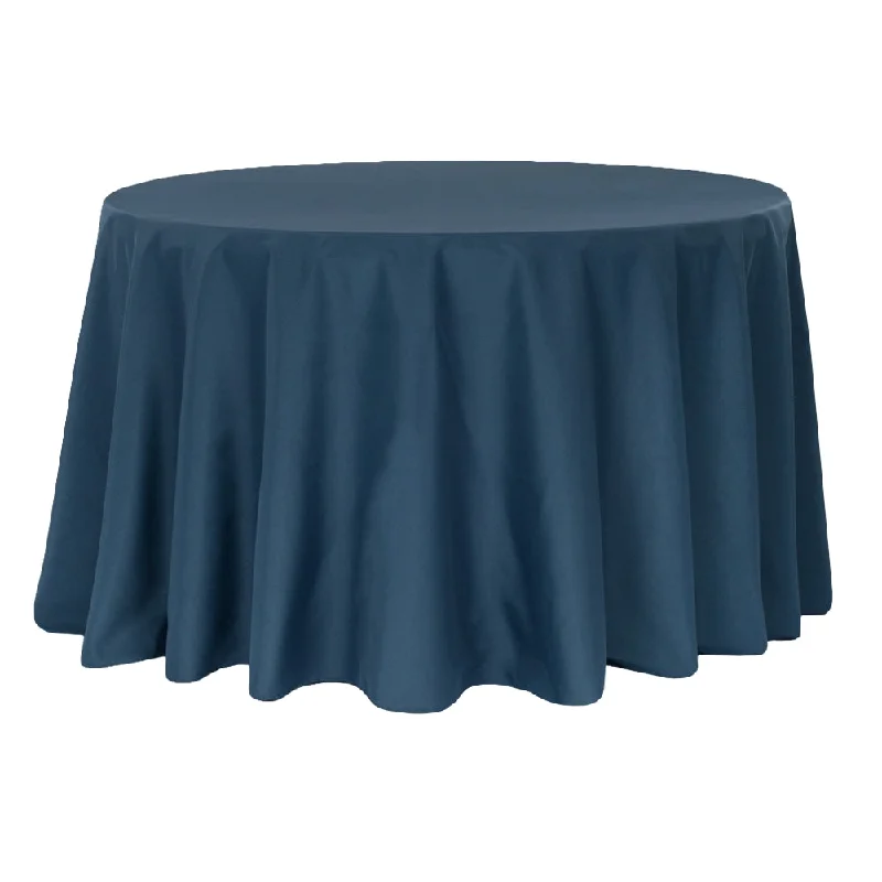 Round Polyester 132" Tablecloth - Navy Blue