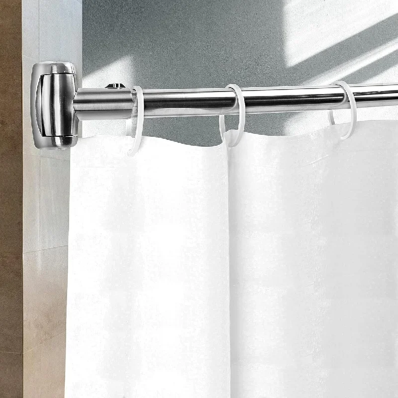 Premium Stainless Steel Adjustable Rust proof Curved Shower Rod for Bathroom, Need to Drill