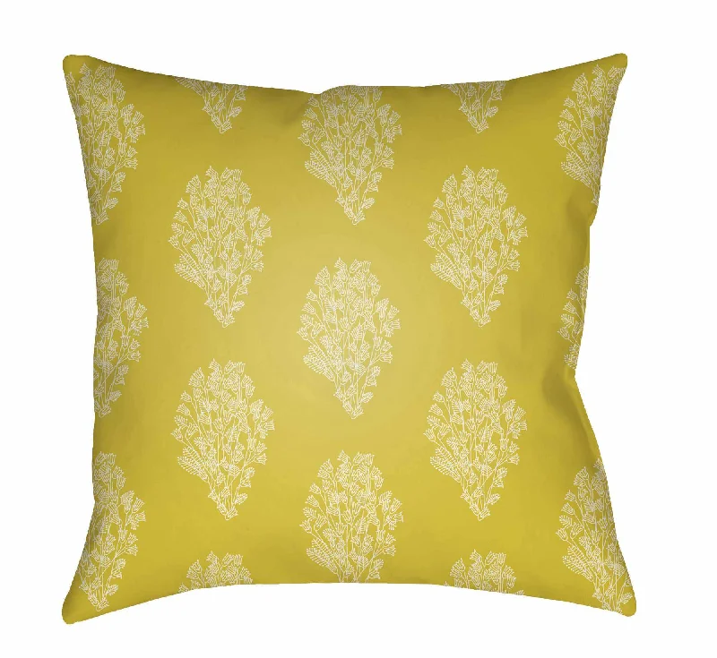 Pantao Yellow Botanical Pattern Throw Pillow