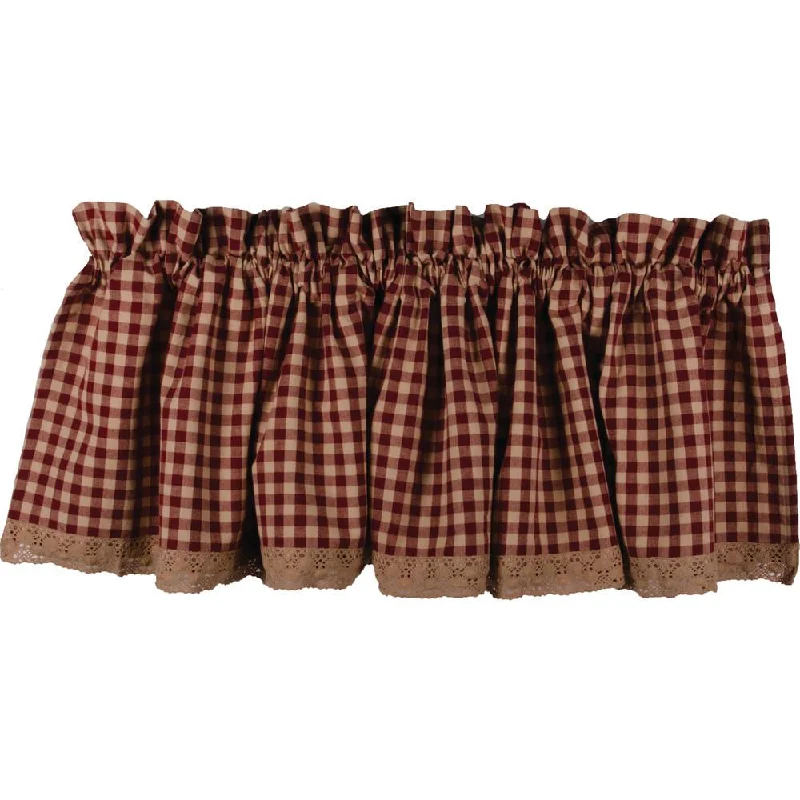 Barn Red Nutmeg Heritage House Lace Valance Lined VL159017