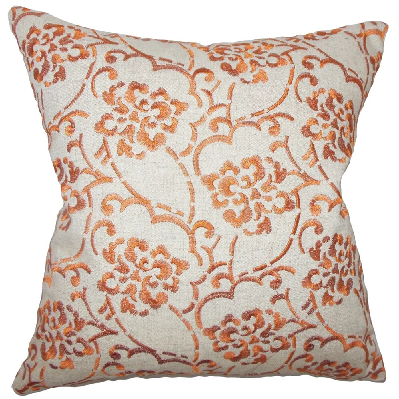 Zaltana Floral Euro Sham Orange