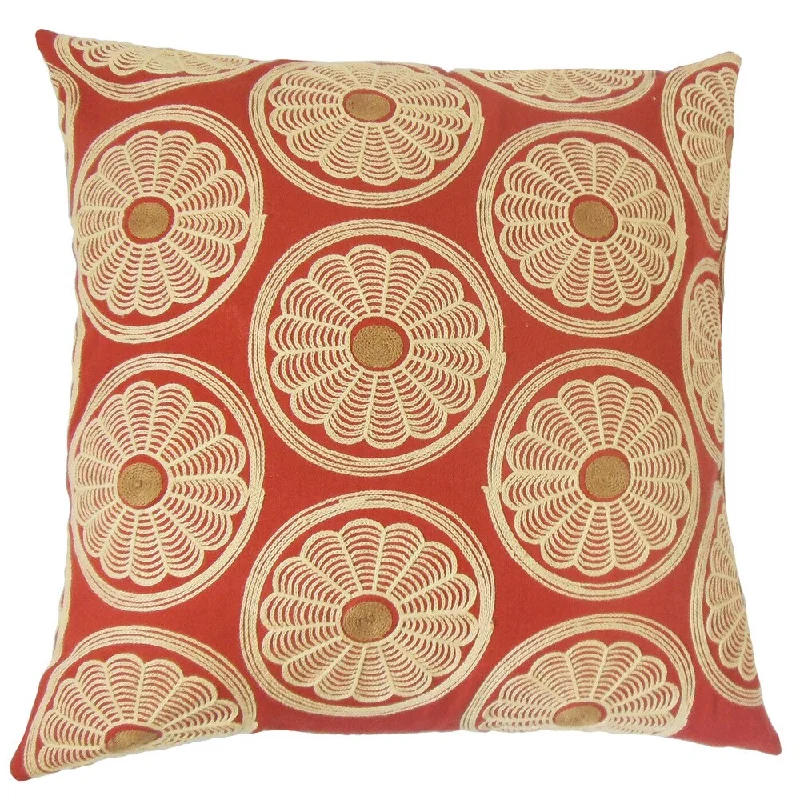 Bernique Floral Euro Sham Orange