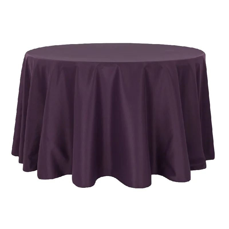 Round Polyester 132" Tablecloth - Eggplant/Plum