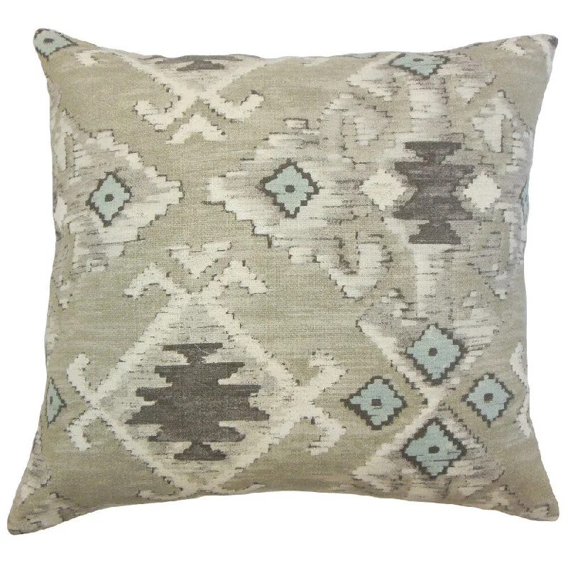 Nouevel Ikat Euro Sham Aqua Cocoa