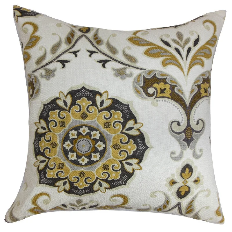 Orana Floral Euro Sham Brown Gray