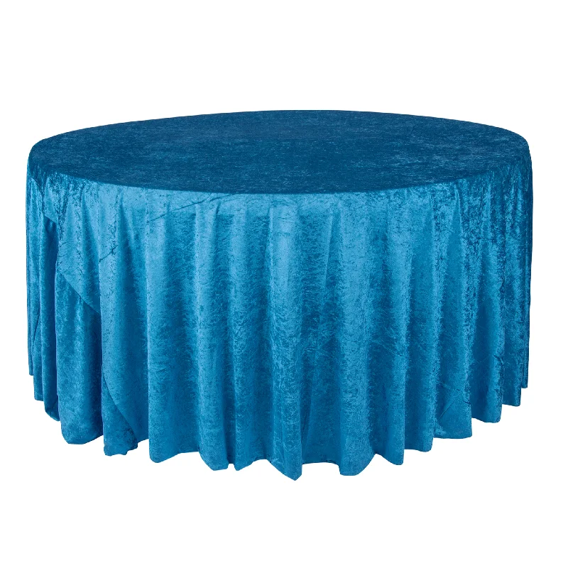 Velvet 120" Round Tablecloth - Dark Teal