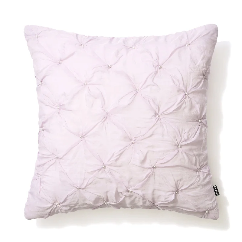 Smocking pearl cushion cover 450 x 450 purple