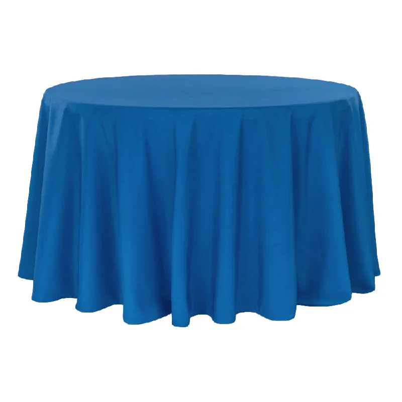 Round Polyester 132" Tablecloth - Royal Blue