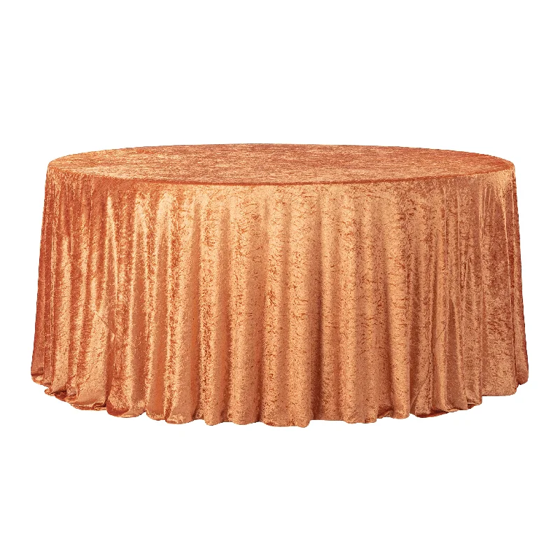 Velvet 120" Round Tablecloth - Rust