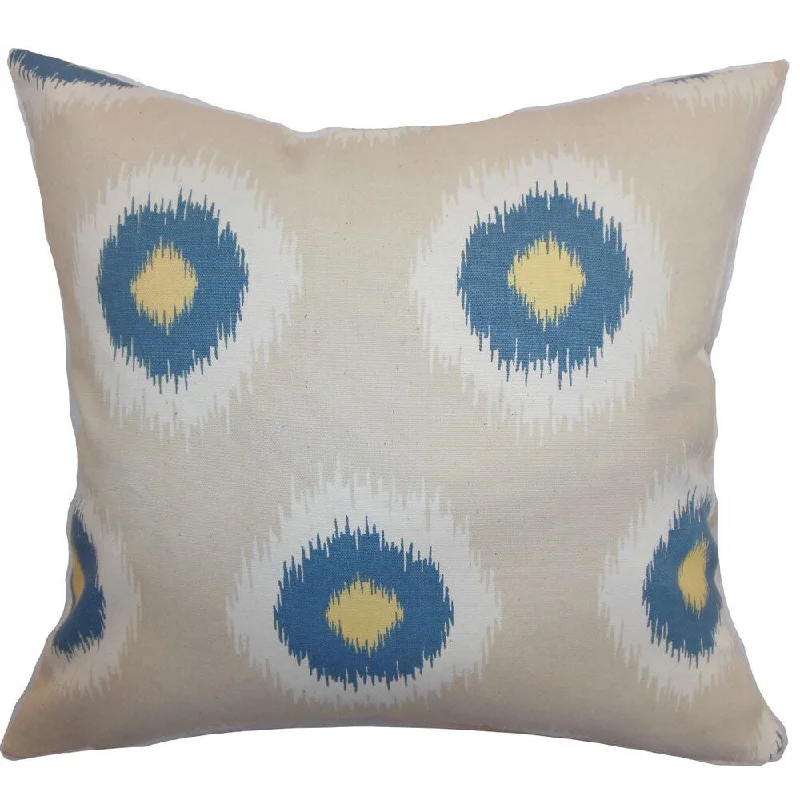 Paegna Ikat Euro Sham Denim Natural