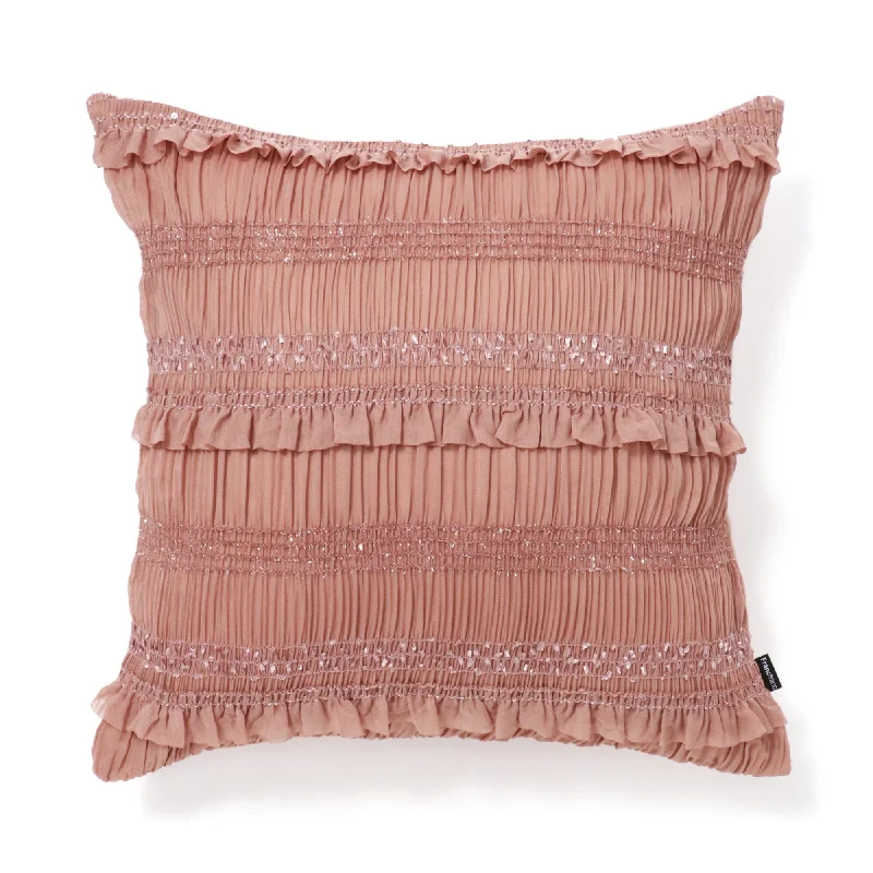 Pleats Gather Cushion Cover 450 x 450  Pink