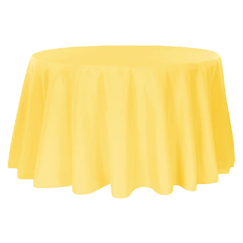 Round Polyester 132" Tablecloth - Canary Yellow