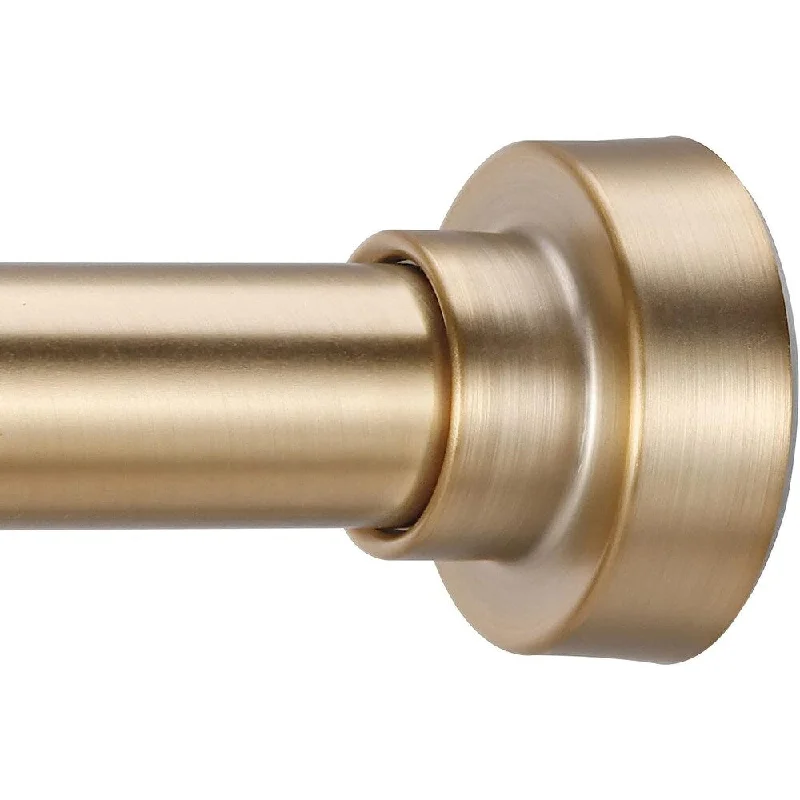 Tension Curtain Rod - No Drill, Non-Slip Spring Tension Rods - Gold