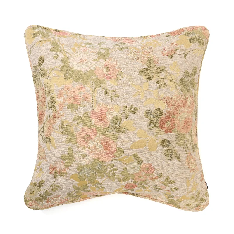 Jq Flower C Cushion Cover 450 X 450 Beige