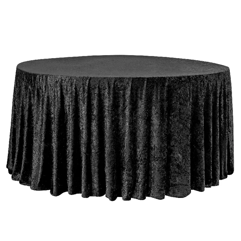 Velvet 120" Round Tablecloth - Black