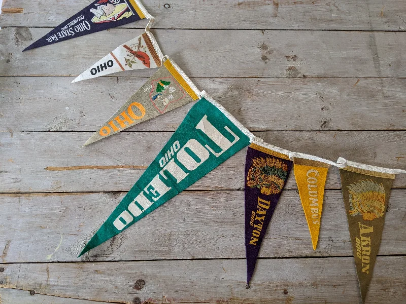 Ohio string of vintage pennants