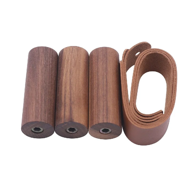 3-Hook Wooden Wall Organizer for Clothes and Belts - Brown