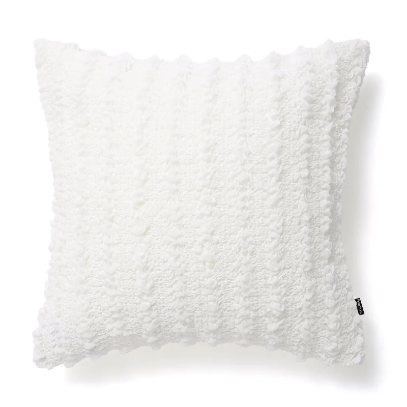 Chiffon Gather Cushion Cover 450 x 450  White